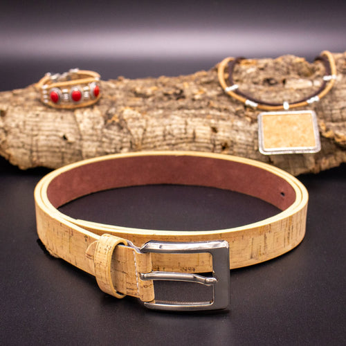 Cork women belt vegan belt mens handmade natural leather belt