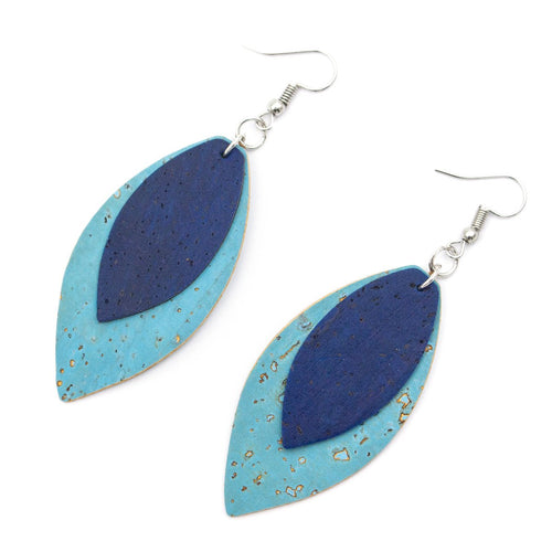 Blue earrings cork